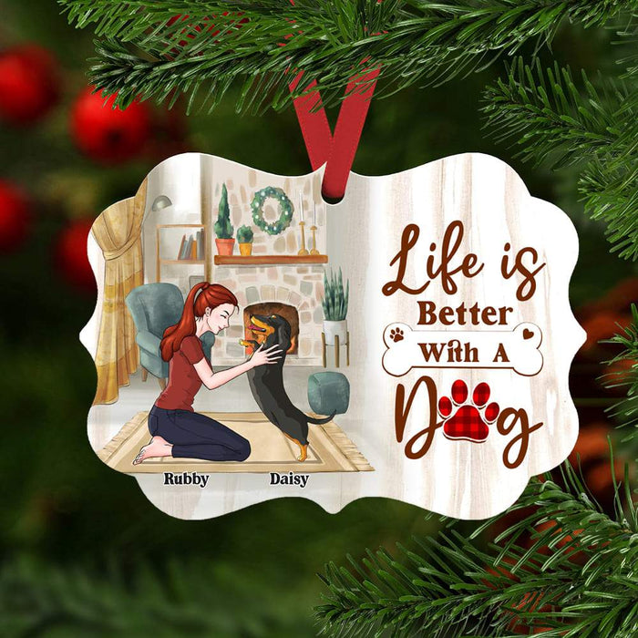 Gosszy Life Is Better With A Dog Ornament, Dog Lovers Gift, Christmas Gift Ornament MDF / One Size