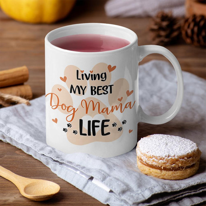 Gosszy Living My Best Dog Mama Life, Dog Lover Gift, Coffee Mug For Dog Lovers, Gift For Mother's Day mug