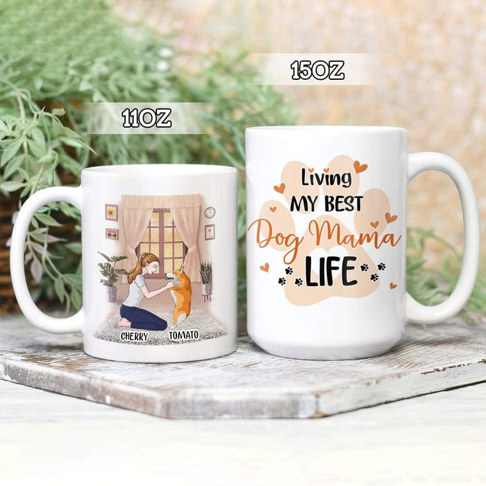Gosszy Living My Best Dog Mama Life, Dog Lover Gift, Coffee Mug For Dog Lovers, Gift For Mother's Day mug