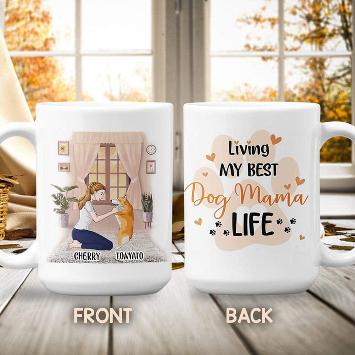 Gosszy Living My Best Dog Mama Life, Dog Lover Gift, Coffee Mug For Dog Lovers, Gift For Mother's Day mug