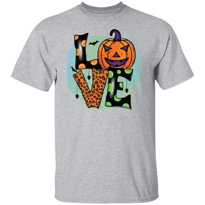 CustomCat Love Pumpkin, Perfect Gift Halloween For Family Apparel G500 5.3 oz. T-Shirt / Sport Grey / S