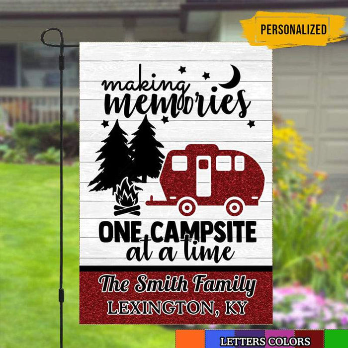 Gosszy Making Memories Camping At Time Garden Flag For Camping Lovers Garden Flag
