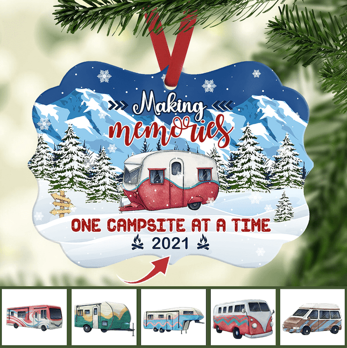 Gosszy Making Memories One Campsite At A Time Ornament, Camping Gift, Christmas Gift Ornament MDF / One Size