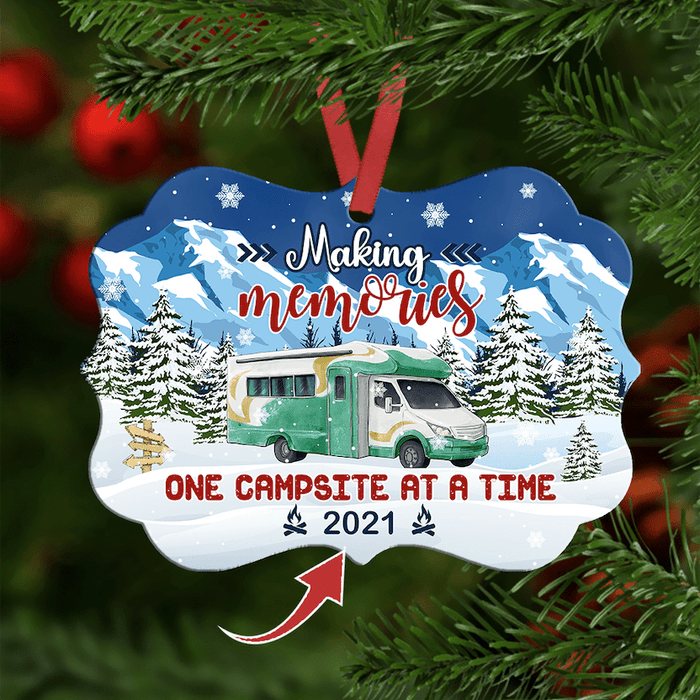 Gosszy Making Memories One Campsite At A Time Ornament, Camping Gift, Christmas Gift Ornament MDF / One Size