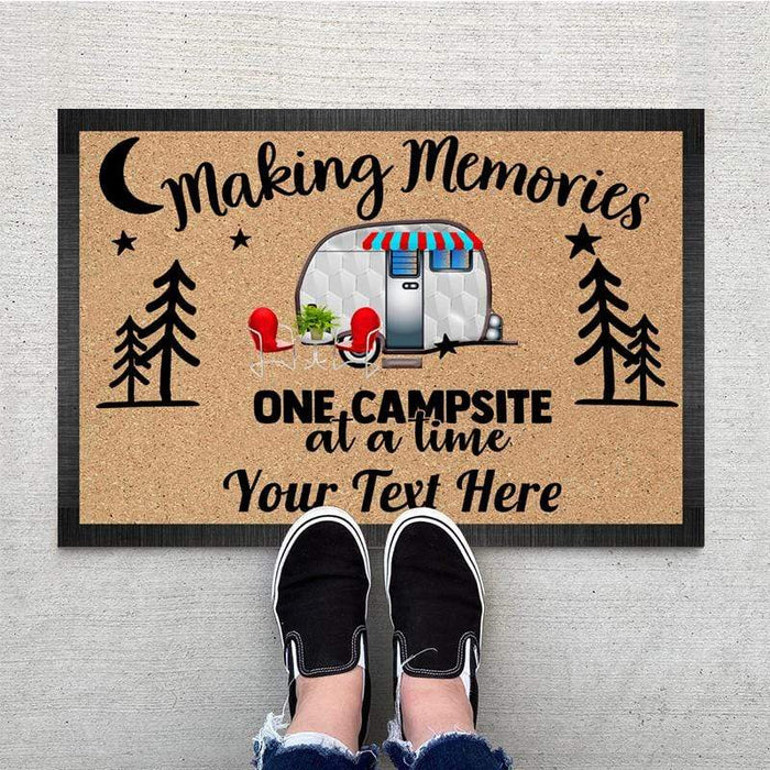 Gosszy Making Memories One Campsite Doormat, RV Camping Doormat, Camping Gift Doormat 15x24in-40x60cm