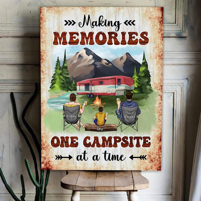 Gosszy Making Memories One Campsite, Gift For Mom/Dad, Camping Gift, Canvas Canvas