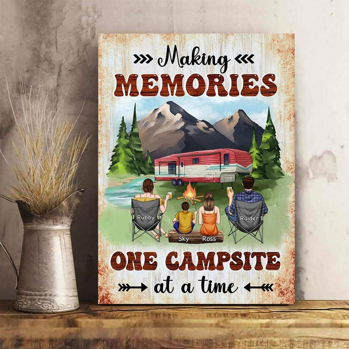 Gosszy Making Memories One Campsite, Gift For Mom/Dad, Camping Gift, Canvas Canvas 8 x 12 Inch / Satin Finish: Cotton & Polyester