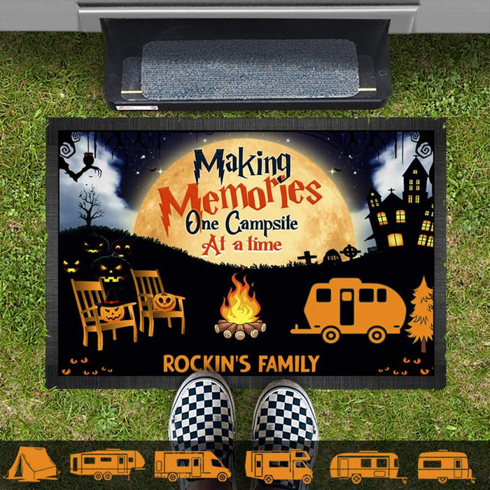 Gosszy Making Memories One Campsite Halloween Doormat, Camping Gift, RV Camping Gift, Outdoor Doormat Doormat 18x28in-45x70cm
