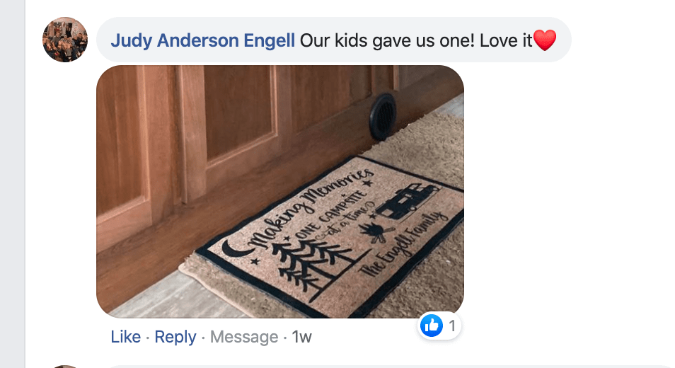 Gosszy Making Memories One Campsite Outdoor Doormat For Camper, RV Camping Gift Doormat