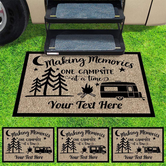 Gosszy Making Memories One Campsite Outdoor Doormat For Camper, RV Camping Gift Doormat 15x24in-40x60cm