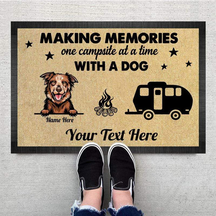 Gosszy Making Memories One Campsite With Dogs Doormat, Dog Lover Gift, Camping Gift Doormat 15x24in-40x60cm