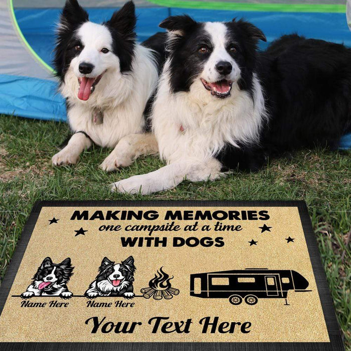Gosszy Making Memories One Campsite With Dogs Doormat, Dog Lover Gift, Camping Gift Doormat