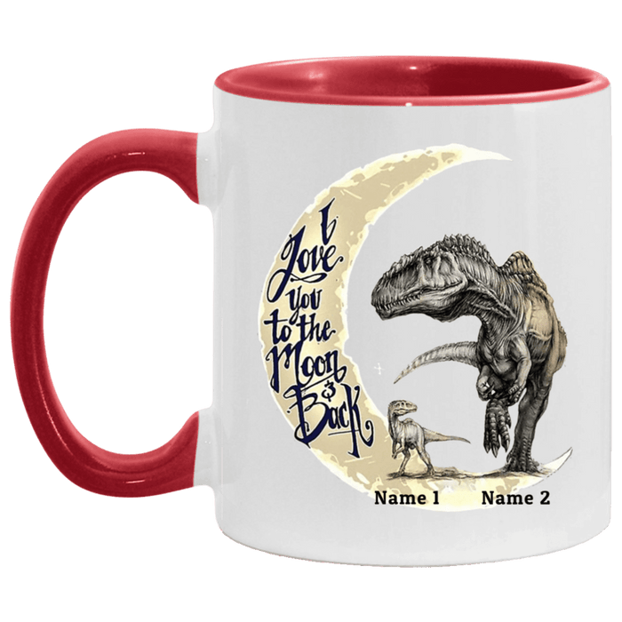 CustomCat mom and child mug Apparel AM11OZ Accent Mug / White/Red / One Size