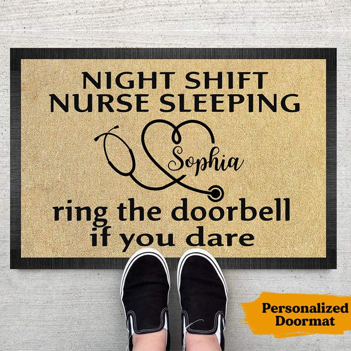 Gosszy Night shift nurse doormat, nursing doormat, gifts for her, funny gifts Doormat
