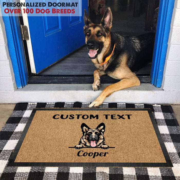 Gosszy No Need To Knock Doormat, Dog Lover Gift, Custom Quotes Doormat
