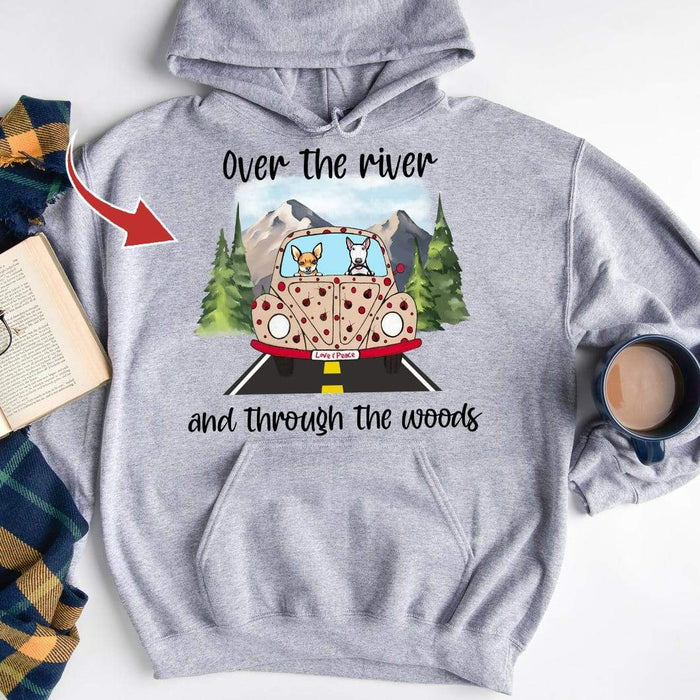 Gosszy Over The River And Through The Wood Hippie T-shirt, Dog Lover Gift Tshirt Pullover Hoodie / Sport Grey Color / S