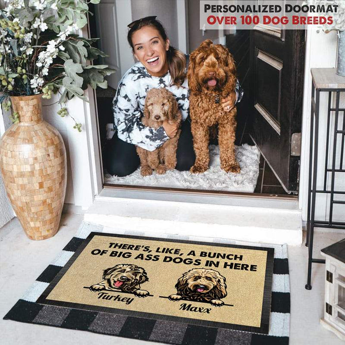 Gosszy Personalized Custom Doormat, Dog Lover Gift, Non-slip Welcome Mats, There’s Like A Bunch Of Dogs In Here Doormat