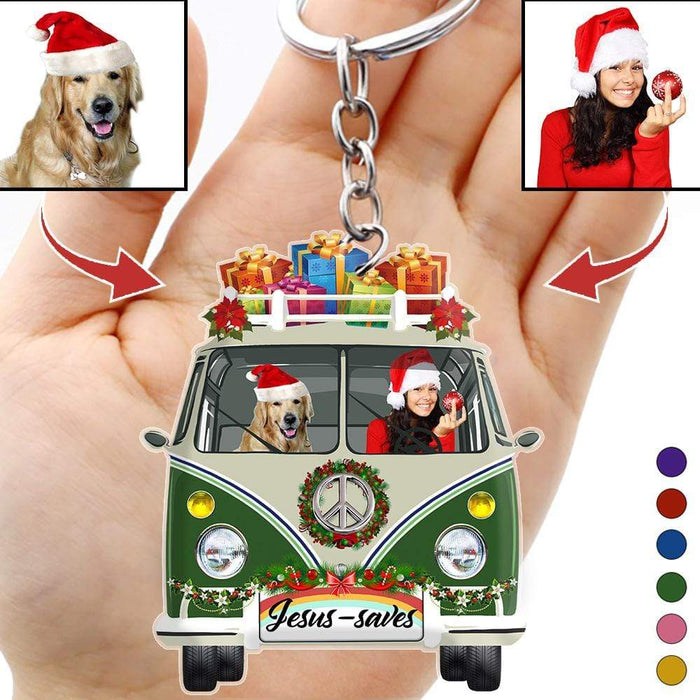 Gosszy Personalized Custom Keychain, Dog Lover Gift, Acrylic Keychain, Christmas Vintage Dog Breeds Custom, Double Sided Design Keychain Keychain Acrylic