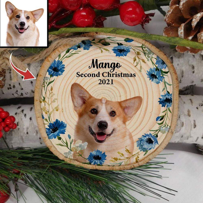Gosszy Personalized Custom Wood Ornaments, Dog Lover Gift, Cat Lover Gift, Pet Portrait On Wood Slice, Pet Photo Ornament Wood Ornament