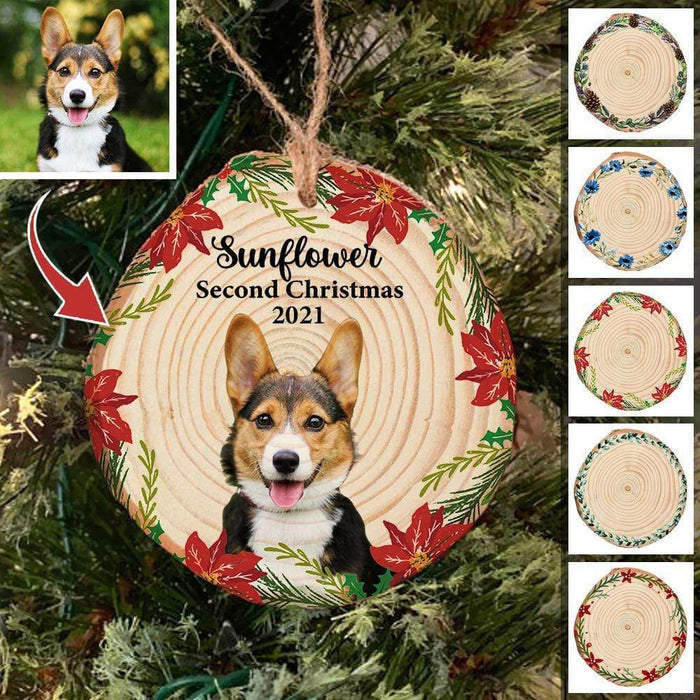 Gosszy Personalized Custom Wood Ornaments, Dog Lover Gift, Cat Lover Gift, Pet Portrait On Wood Slice, Pet Photo Ornament Wood Ornament About 6-7cm / 1 Piece