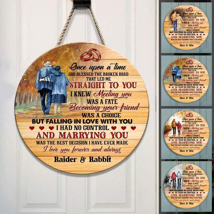 Gosszy Personalized Custom Wood Sign, Men Gift, Women Gift, Marrying You Was The Best Decision, Custom Wood Sign For Couple Door Sign 12 Inch