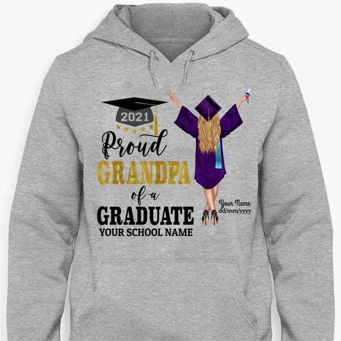 Gosszy Proud parent of a Graduate Tshirt, Graduation Day, Senior Gift Tshirt Pullover Hoodie / Sport Grey Color / S
