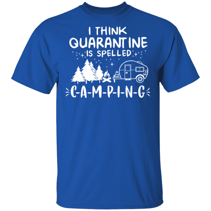 CustomCat Quarantined spell camping Apparel G500 5.3 oz. T-Shirt / Royal / S