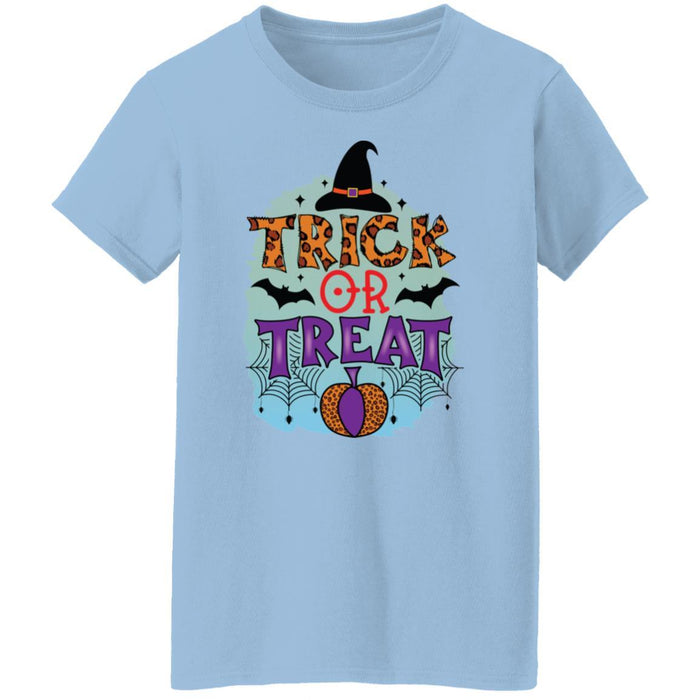CustomCat Trick Or Treak, Perfect Gift Halloween For Family Apparel G500L Ladies' 5.3 oz. T-Shirt / Light Blue / S