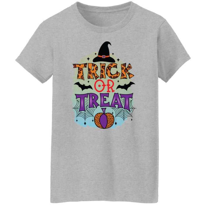 CustomCat Trick Or Treak, Perfect Gift Halloween For Family Apparel G500L Ladies' 5.3 oz. T-Shirt / Sport Grey / S