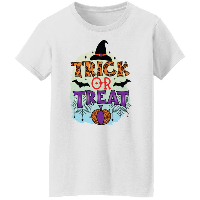 CustomCat Trick Or Treak, Perfect Gift Halloween For Family Apparel G500L Ladies' 5.3 oz. T-Shirt / White / S