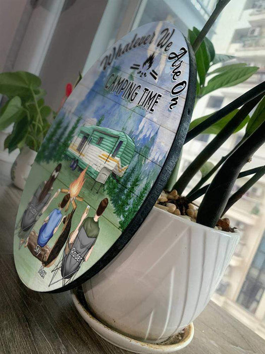 Gosszy Vintage Rustic Wall Wooden Clock, Camping Gift, Gift For Mom/Dad, Diameter 30cm Wooden Clock 30 cm / Wood