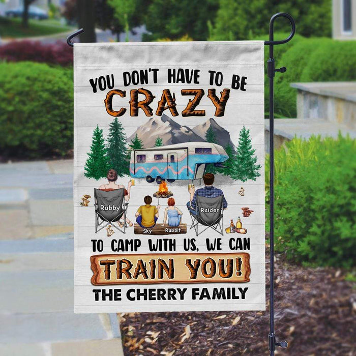 Gosszy We Can Train You Family Flag With Motorhome, Camping Gift,Gift For Mom/Dad, Waterproof Polyester,12”x18” Garden Flag