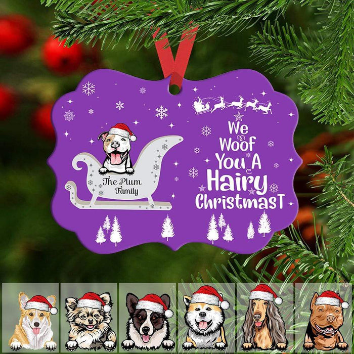 Gosszy We Woof You A Hairy Christmas, Dog Lover Gift, Christmas Gift, Ornament Ornament One Size / MDF