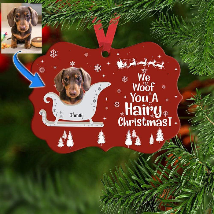 Gosszy We Woof You A Hairy Christmas, Dog Lover Gift, Christmas Gift, Ornament Ornament One Size / MDF