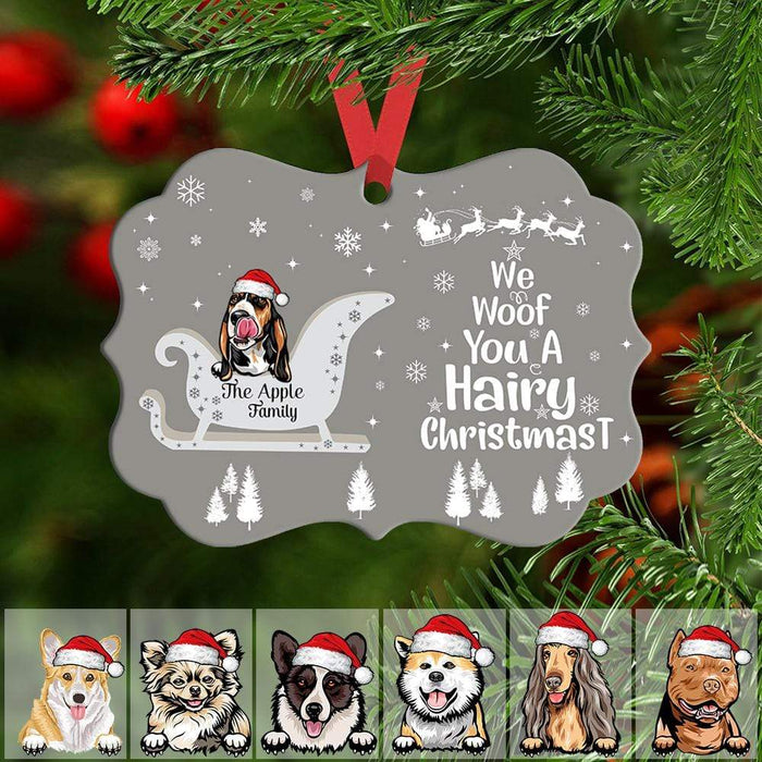 Gosszy We Woof You A Hairy Christmas, Dog Lover Gift, Christmas Gift, Ornament Ornament One Size / MDF