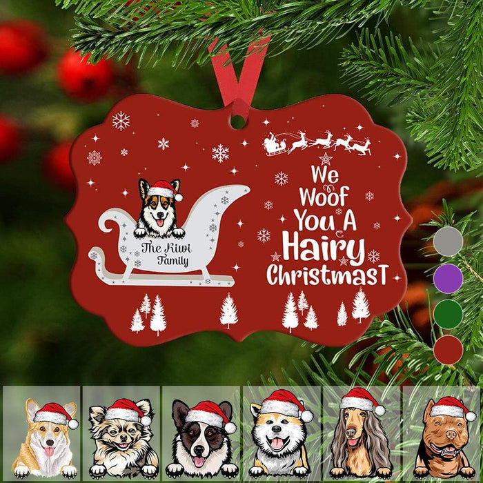 Gosszy We Woof You A Hairy Christmas, Dog Lover Gift, Christmas Gift, Ornament Ornament One Size / MDF