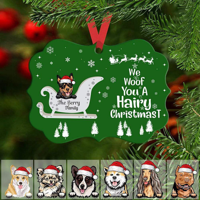 Gosszy We Woof You A Hairy Christmas, Dog Lover Gift, Christmas Gift, Ornament Ornament One Size / MDF