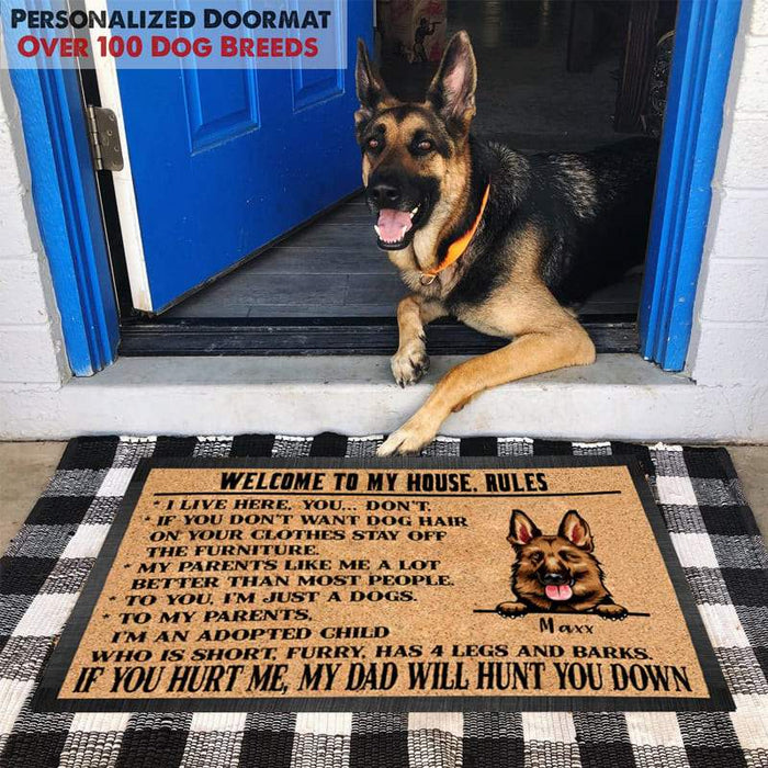 Gosszy Welcome to my house rules Doormat, Dog Lover Gift Doormat
