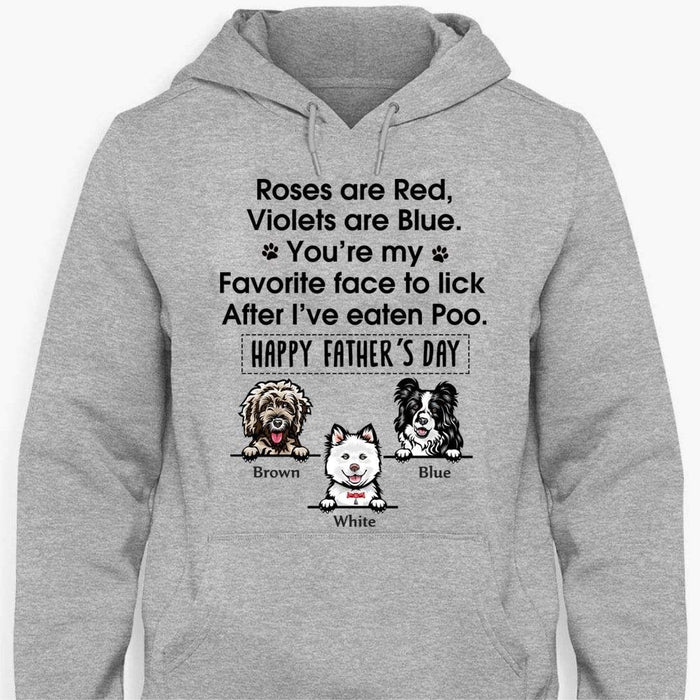 Gosszy You’re my favorite face to lick T-Shirt, Dog Lover Gift, Fathers Day Gift, Happy Father Day T-shirt Tshirt Pullover Hoodie / Sport Grey Color / S