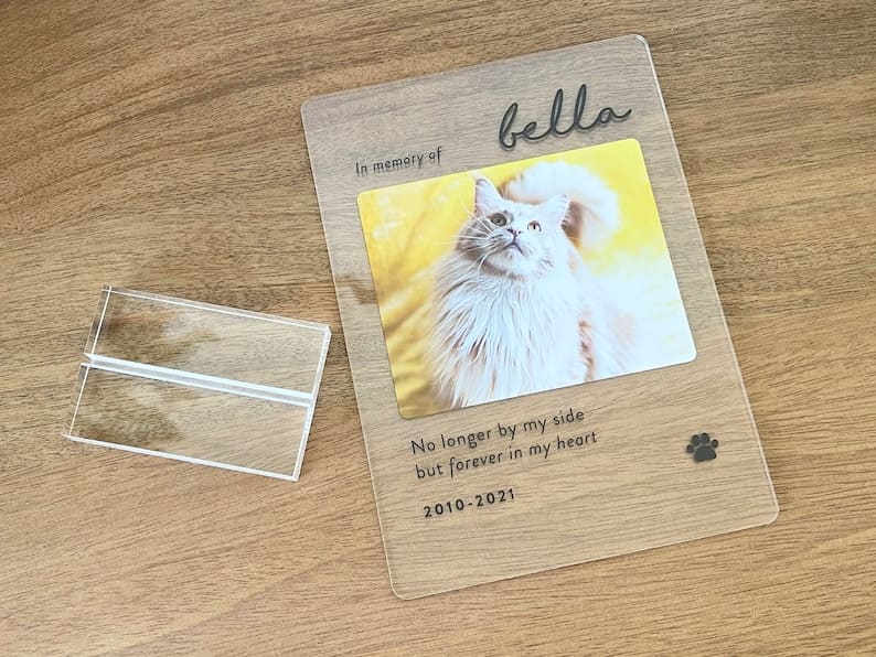 No Longer By My Side But Forever In My Heart Acrylic Frame, Memorial Gift, Personalized Gift for Dog Lovers