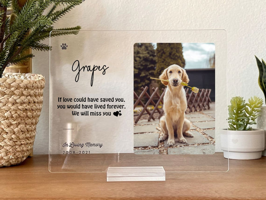 No Longer By My Side But Forever In My Heart Acrylic Frame, Memorial Gift, Personalized Gift for Dog Lovers