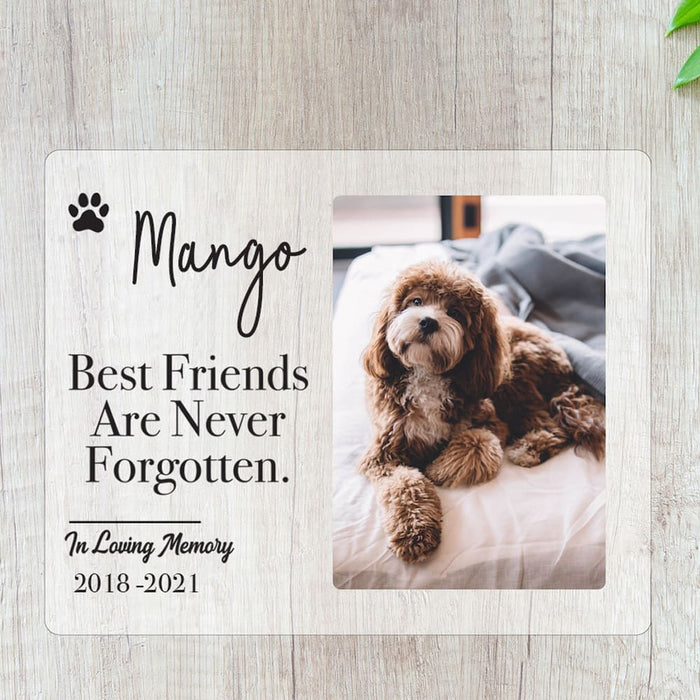 No Longer By My Side But Forever In My Heart Acrylic Frame, Memorial Gift, Personalized Gift for Dog Lovers