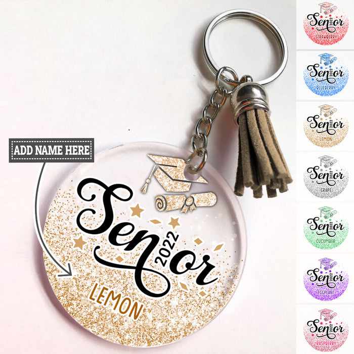 Senior 2022 Graduation Glitter Keychain, Senior Gift, Graduation Gift, Back To School Gift