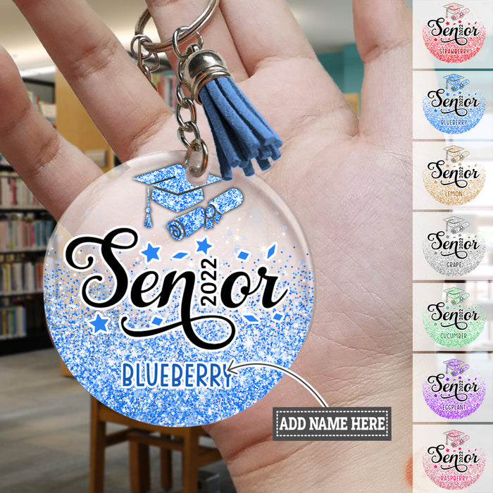 Senior 2022 Graduation Glitter Keychain, Senior Gift, Graduation Gift, Back To School Gift