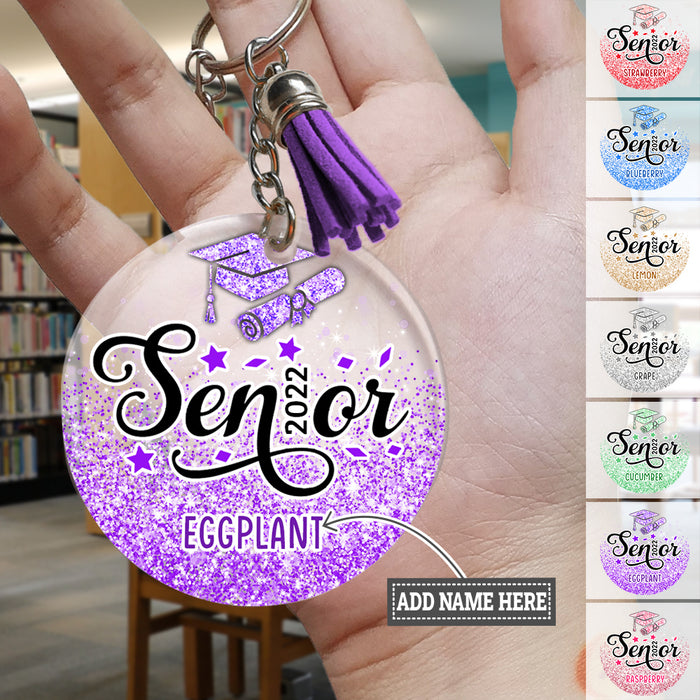 Senior 2022 Graduation Glitter Keychain, Senior Gift, Graduation Gift, Back To School Gift