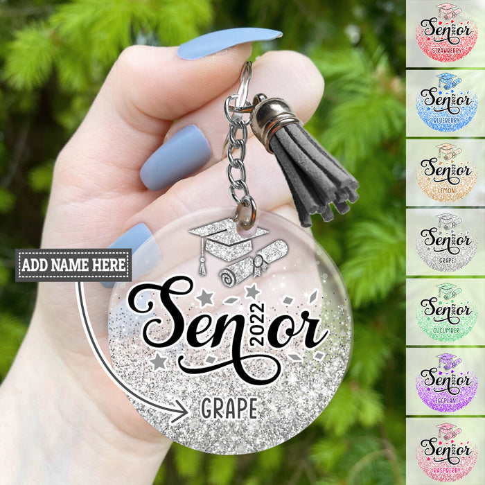 Senior 2022 Graduation Glitter Keychain, Senior Gift, Graduation Gift, Back To School Gift