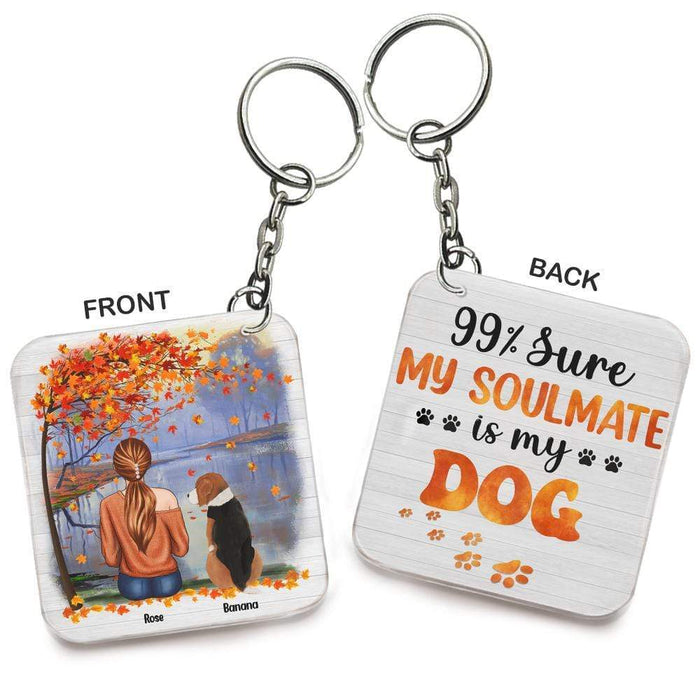 Gosszy 99% Sure My Soulmate Acrylic Keychain, Dog Lover Gift, Cat Lovers Gift, Double Sided Keychain Acrylic