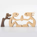 Gosszy A couple with Dark Pointy Ears Dog Wood Sculpture, Dog Lovers Gifts, Home Decor W02 wood sculpture Medium
