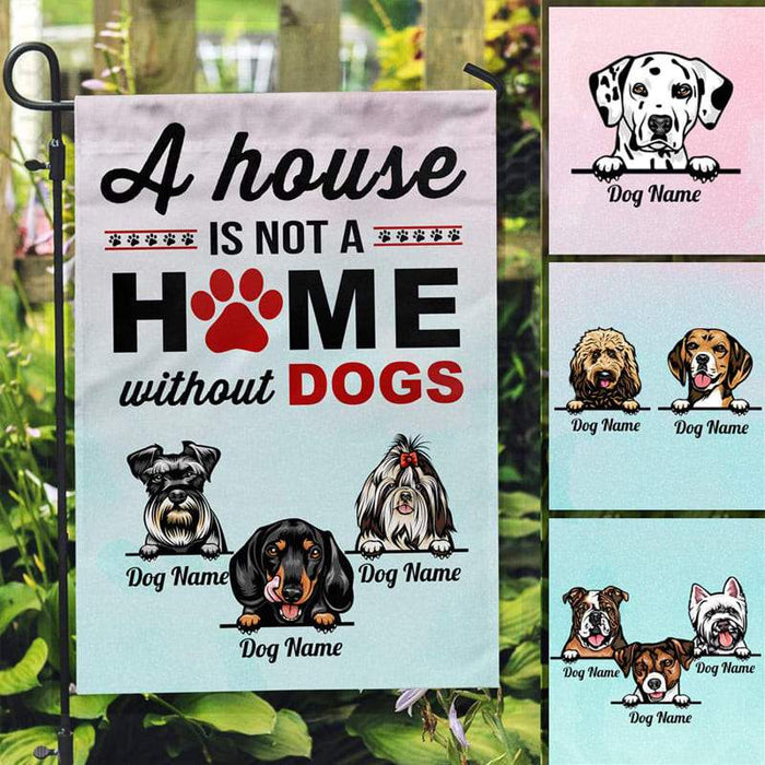 Gosszy A Home Is Not A Home Without Dog GarDen Flag, Dog Lover Gift Garden Flag