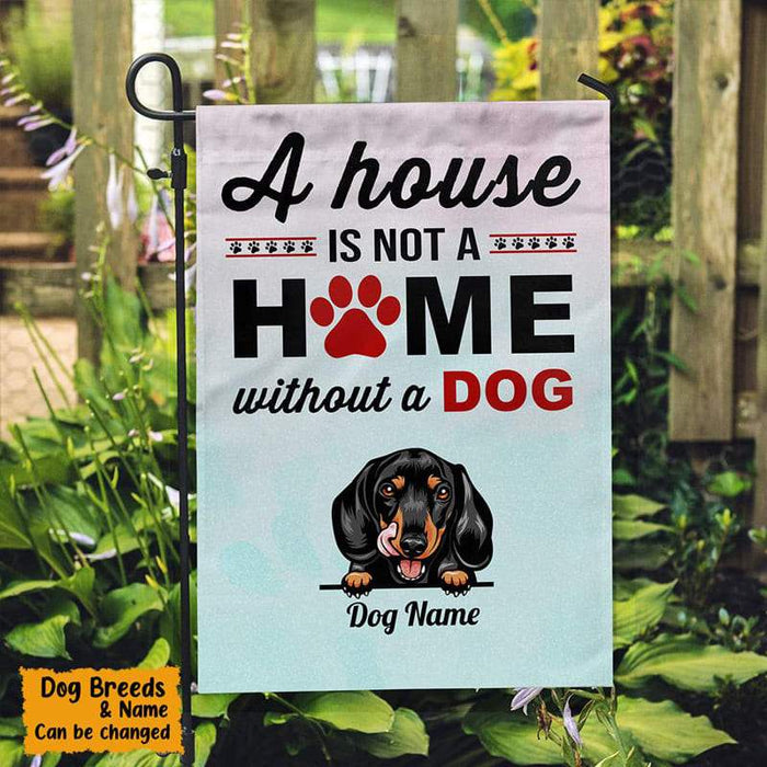 Gosszy A Home Is Not A Home Without Dog GarDen Flag, Dog Lover Gift Garden Flag Without flagpole / Polyester / 12" x 18"